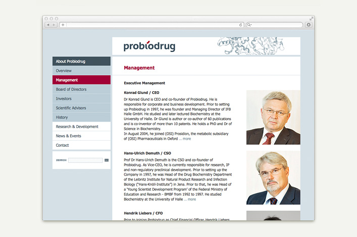 Probiodrug AG Website