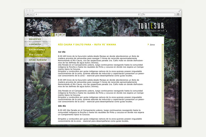 Turiesur Venezuela - Turismo ecoló­gico del sur - Website